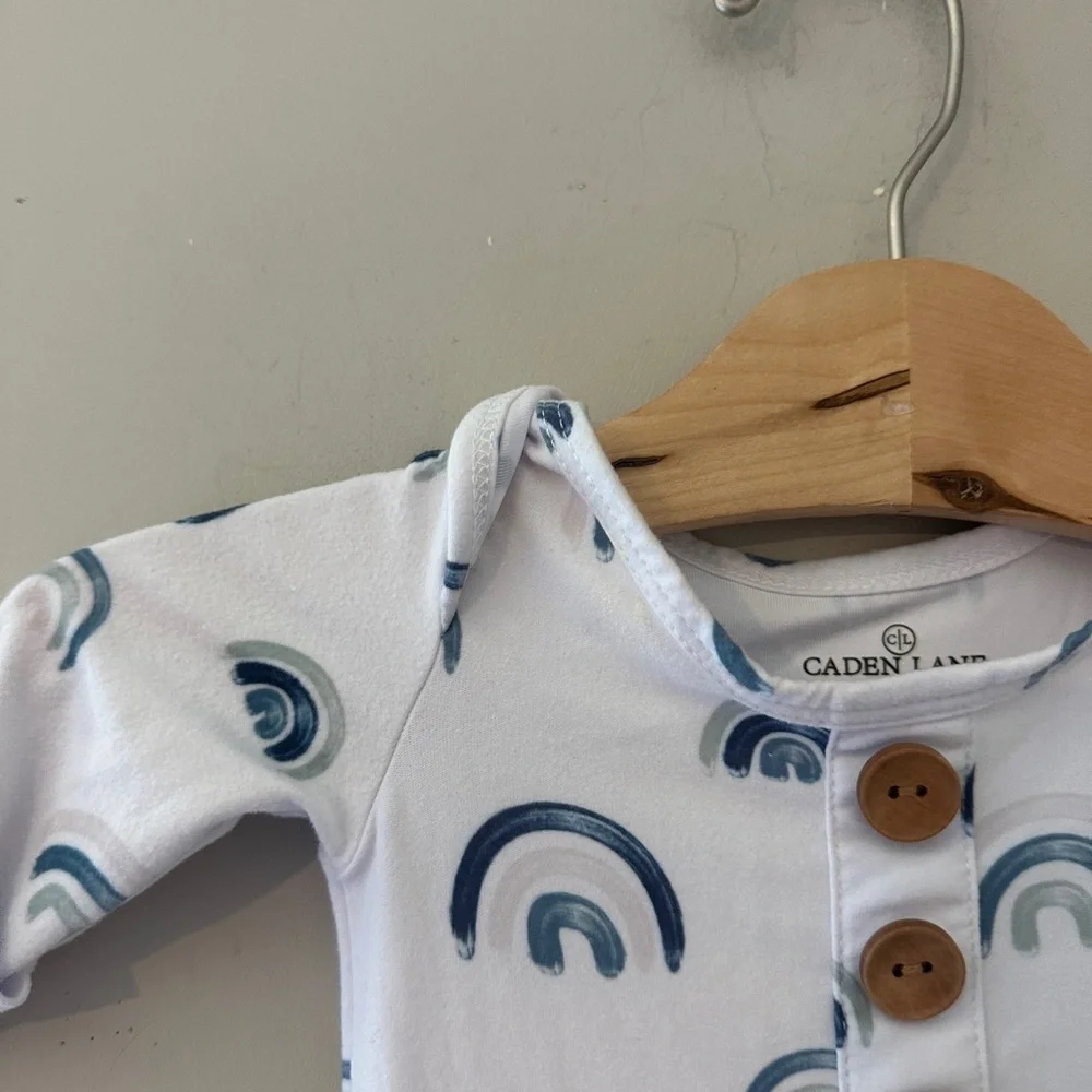 $20 ADD‎ ON Caden Lane rainbow gown 0-3M bamboo little sleepies posh peanut